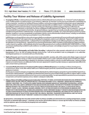Facility Tour Waiver
